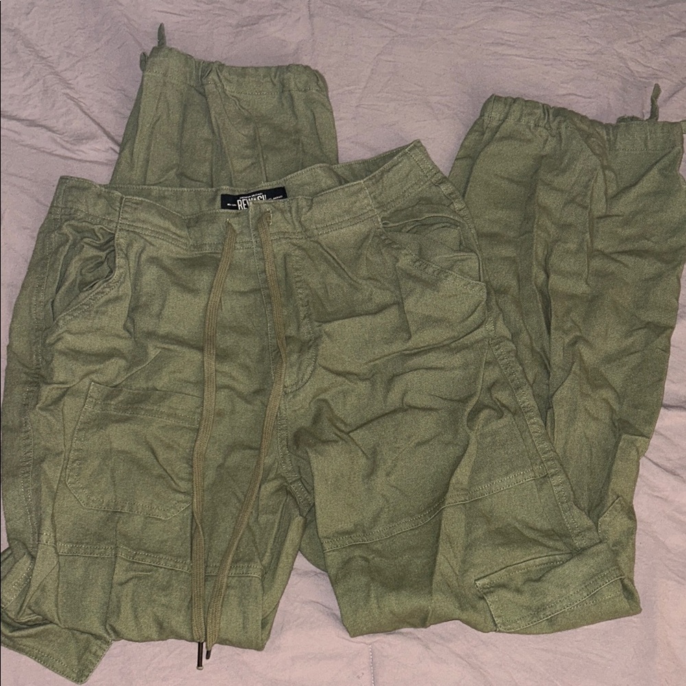 Rewash Khaki Linen Blend Pants